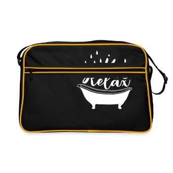 Relax relaxation bathing bathtub resting gift - Retro Bag - black/gold - Front