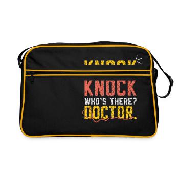 Rettungsdienst Geschenk Knock Knock Doctor - Retro Tasche - Schwarz/Gold - Vorne