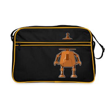 Petit robot orange - Sac Retro - noir/or - Devant
