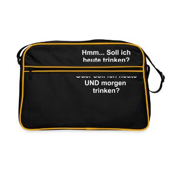 Boire aujourd’hui ? Boire aujourd’hui et demain ? - Sac Retro - noir/or - Devant