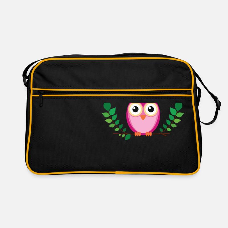 Kleine rosa Eule Retro Tasche