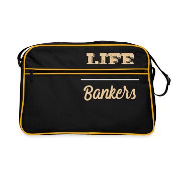 Banque Banker Banker Banker Bank Idée cadeau - Sac Retro - noir/or - Devant