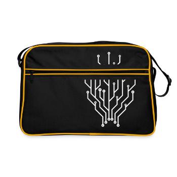 Circuit Board Connectors Programmer Computer Science Tree - Retro Bag - black/gold - Front