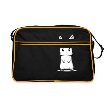 Bunny bunny cute fluffy gift - Retro Bag - black/gold - Front