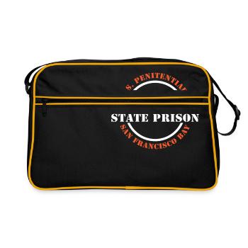 T-shirt de symbole d'Alcatraz Prisonnier de pénitencier des États-Unis - Sac Retro - noir/or - Devant