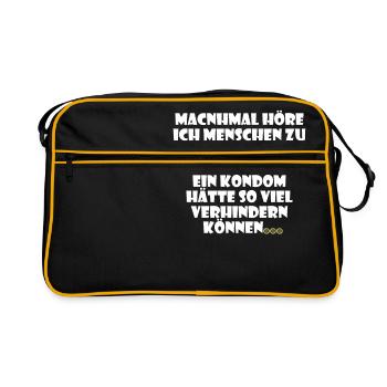 Conception de préservatif des gens stupides - Sac Retro - noir/or - Devant