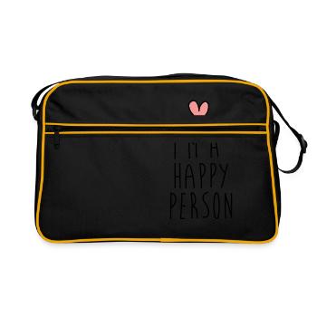 Im une personne heureuse - heureux / heureux - Sac Retro - noir/or - Devant