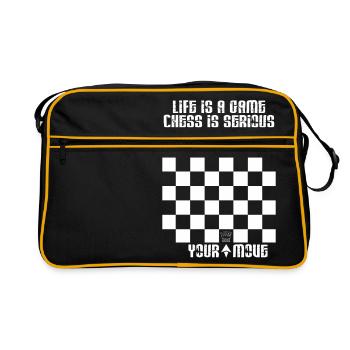 Pièce d'échecs cadeau chemise échecs joueur d'échecs - Sac Retro - noir/or - Devant