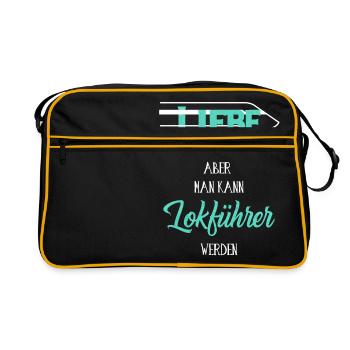 Liebe kann man nicht kaufen - Retro Tasche - Schwarz/Gold - Vorne