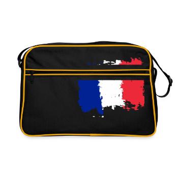 France drapeau - drapeau de la France - Sac Retro - noir/or - Devant