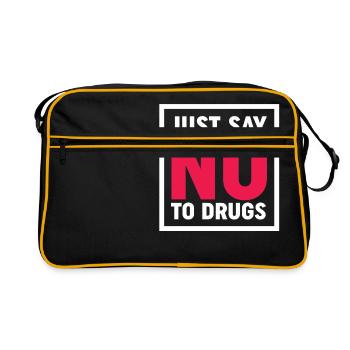 Dites non aux drogues - Lutte contre les drogues - Drug Free - Sac Retro - noir/or - Devant