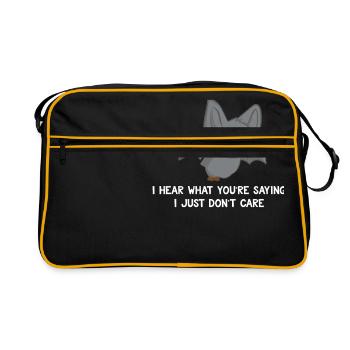 Fledermaus - Fledermaus T-Shirt - Sarkasmus - Retro Tasche - Schwarz/Gold - Vorne