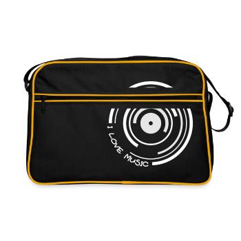 J'aime la musique Vinyl Record Vinyl - Sac Retro - noir/or - Devant