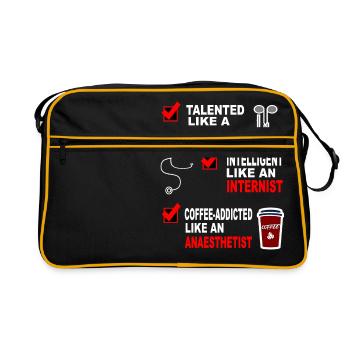 Surgeon Internist Anesthetist Gift Idea Shirt - Retro Bag - black/gold - Front