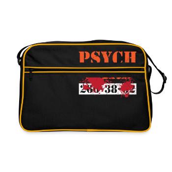 Psych Ward Patient T-Shirt Blood Splatter Effrayant - Sac Retro - noir/or - Devant