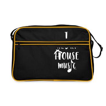 J’aime la musique house - Sac Retro - noir/or - Devant