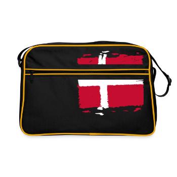 Danmark flag - Dänemarkt Flagge - Retro Tasche - Schwarz/Gold - Vorne