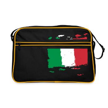 Italie bandiera - drapeau Italie - drapeau Italie - Sac Retro - noir/or - Devant