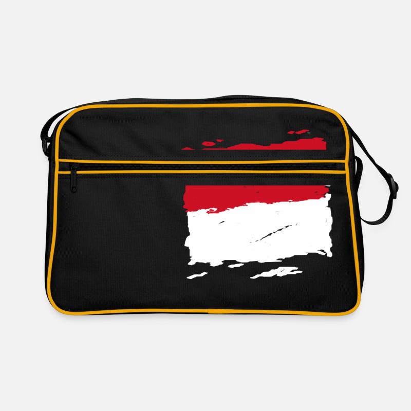 Monaco drapeau - Monaco flag - flag - Retro Bag - black/gold
