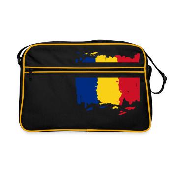 România pavilion - Romania flag - Romania flag - Retro Bag - black/gold - Front