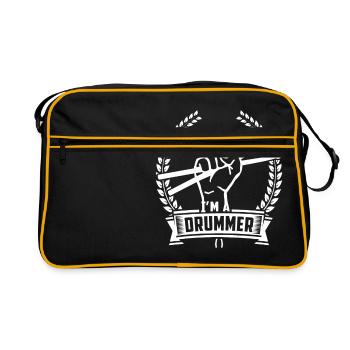 Gift drummer drummer drummer - Retro Bag - black/gold - Front