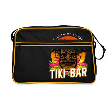 Follow Me To The Tiki Bar T-Shirt Hawaiian Luau - Retro Bag - black/gold - Front