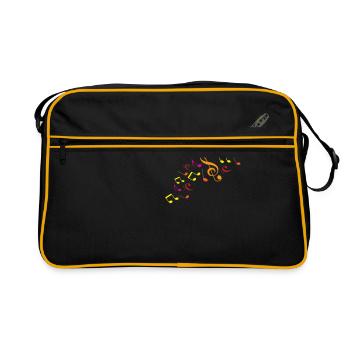 Trombone And Musical Notes - Retro Bag - black/gold - Front