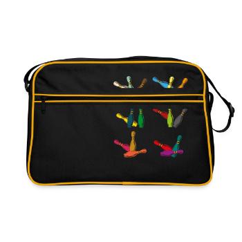 Bowling - Retro Tasche - Schwarz/Gold - Vorne