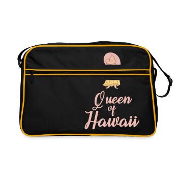 Hawaii Strandurlaub Mädchen - Retro Tasche - Schwarz/Gold - Vorne
