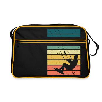 Kitesurf - kiteboard kite surf surfeur cadeau - Sac Retro - noir/or - Devant