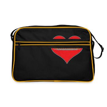 Harmonica Musical Instrument - Retro Bag - black/gold - Front