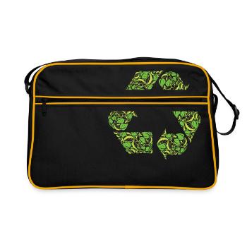 Recycler les feuilles d'arbres Nature Durable I Gift - Sac Retro - noir/or - Devant
