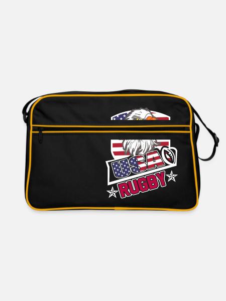 USA Rugby Football - Retro Tasche - Schwarz/Gold