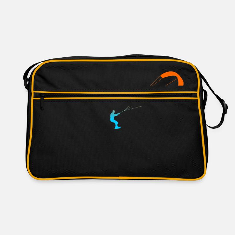 Kitesurfer - Retro Tasche - Schwarz/Gold
