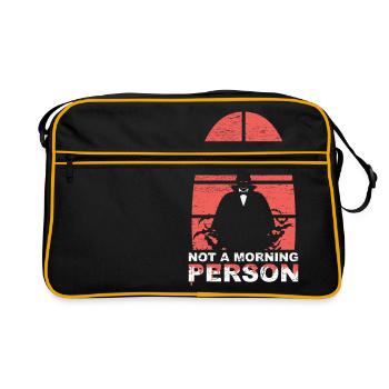 Halloween Vampires are not a morning person - Retro Tasche - Schwarz/Gold - Vorne