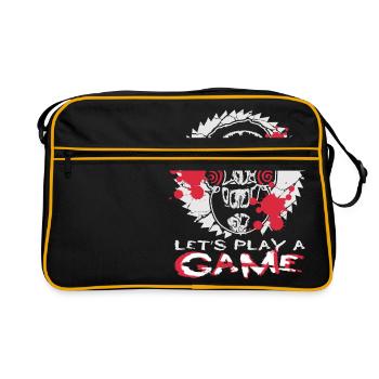 Horror doll, gift, horror, game, horror clown - Retro Bag - black/gold - Front