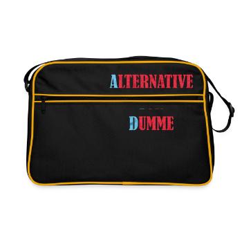 Alternative für Dumme Anti Fck Afd Geschenk - Retro Tasche - Schwarz/Gold - Vorne