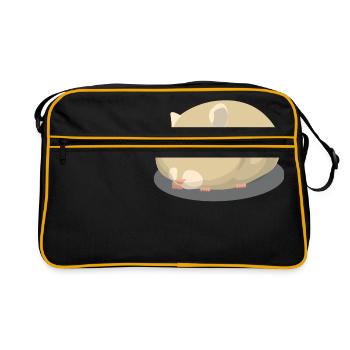 Cute light-brown hamster - Retro Bag - black/gold - Front