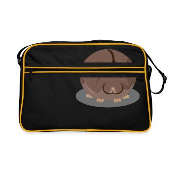 Brown chubby hamster - Retro Bag - black/gold - Front
