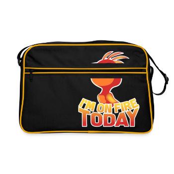 I am in flames today - Phoenix - Retro Bag - black/gold - Front