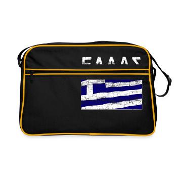 Drapeau grec Ellas - Sac Retro - noir/or - Devant