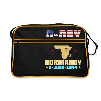 D-Day Normandy Invasion C-47 Dakota Flugzeug - Retro Tasche - Schwarz/Gold - Vorne