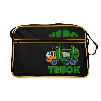 Garbage Truck For Garbage Disposal Recycling I Gift Idea - Retro Bag - black/gold - Front