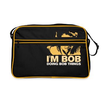 Funny 'I'm Bob - Faites le cadeau de Bob - Sac Retro - noir/or - Devant