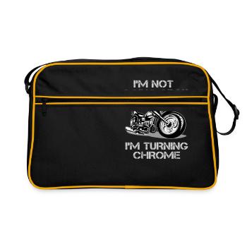 Ich gehe nicht Gray. Ich drehe Chrome - Retro Tasche - Schwarz/Gold - Vorne