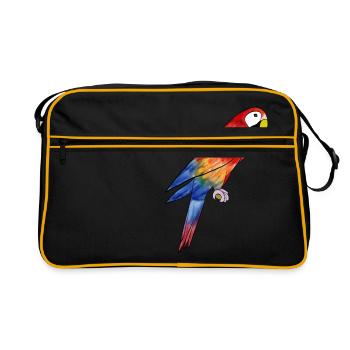 Perroquet Ara - Ara perroquet - Sac Retro - noir/or - Devant