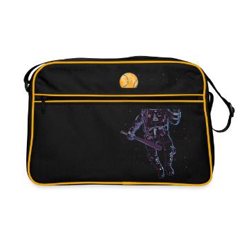 Astronaut, outer space, baseball, gift, moon - Retro Bag - black/gold - Front