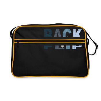 Backflip, silhouette, gift, sport, acrobatics - Retro Bag - black/gold - Front