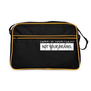 Zahnarzt Dentist Zähne Bürste Geschenk - Retro Tasche - Schwarz/Gold - Vorne