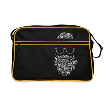 Birds Beard - Retro Tasche - Schwarz/Gold - Vorne